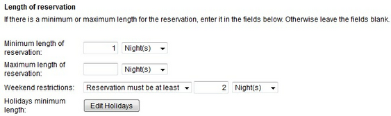 Length of reservation